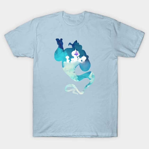 Aladdin Watercolor Genie T-Shirt by magicmirror
